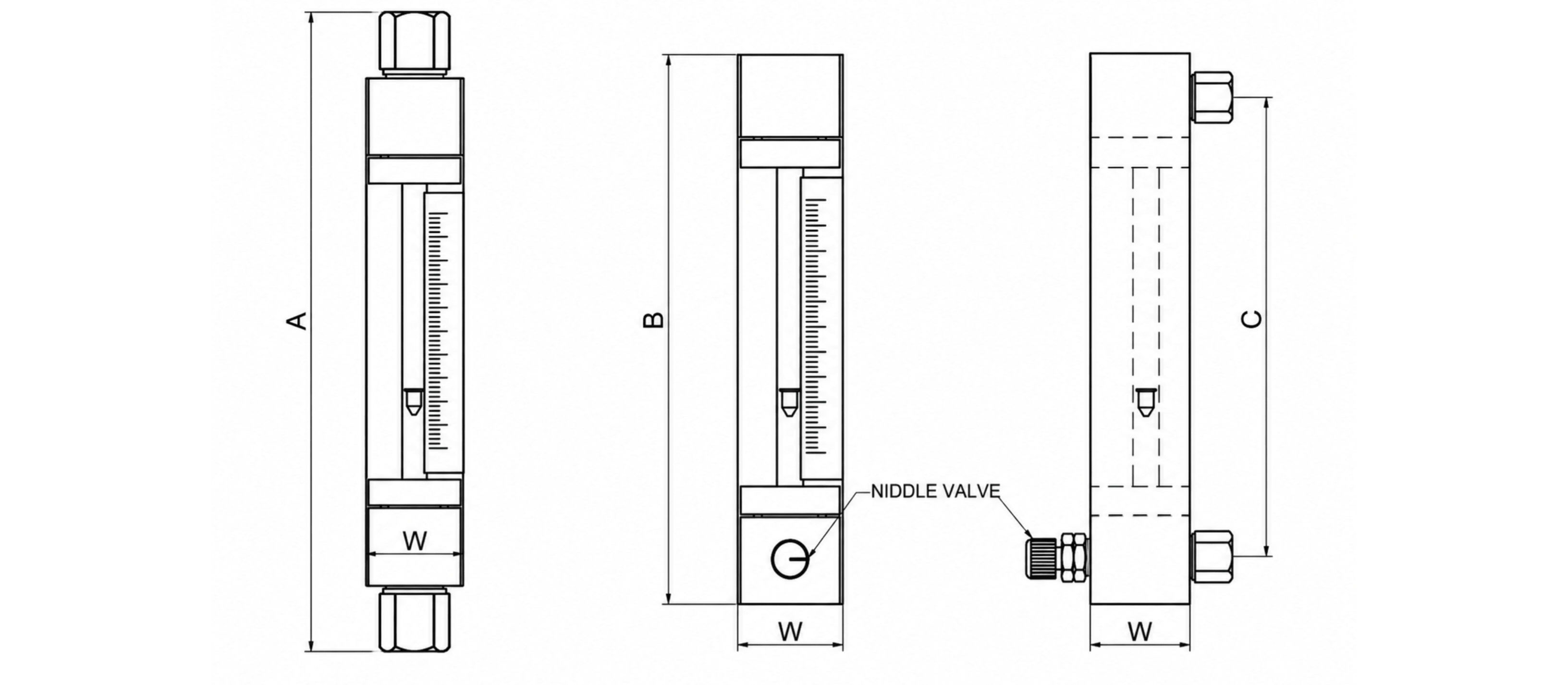 Purge Tube Rotameter - Diagram