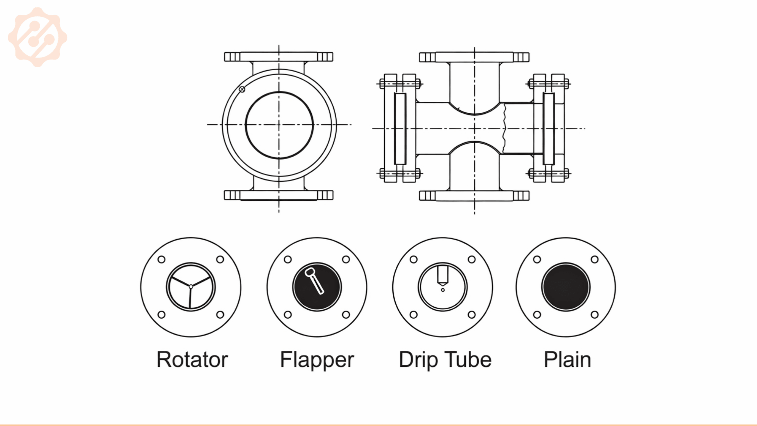 Double Window Sight Flow Indicators